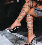 Diamond Studded Wrap Heels(LIMITED EDITION)